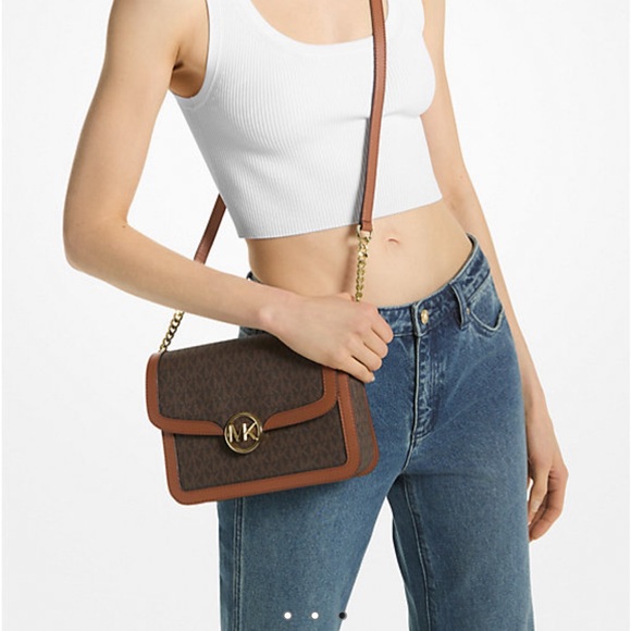 MK Leida Medium Signature Logo Shoulder Bag NWT - Picture 4 of 4